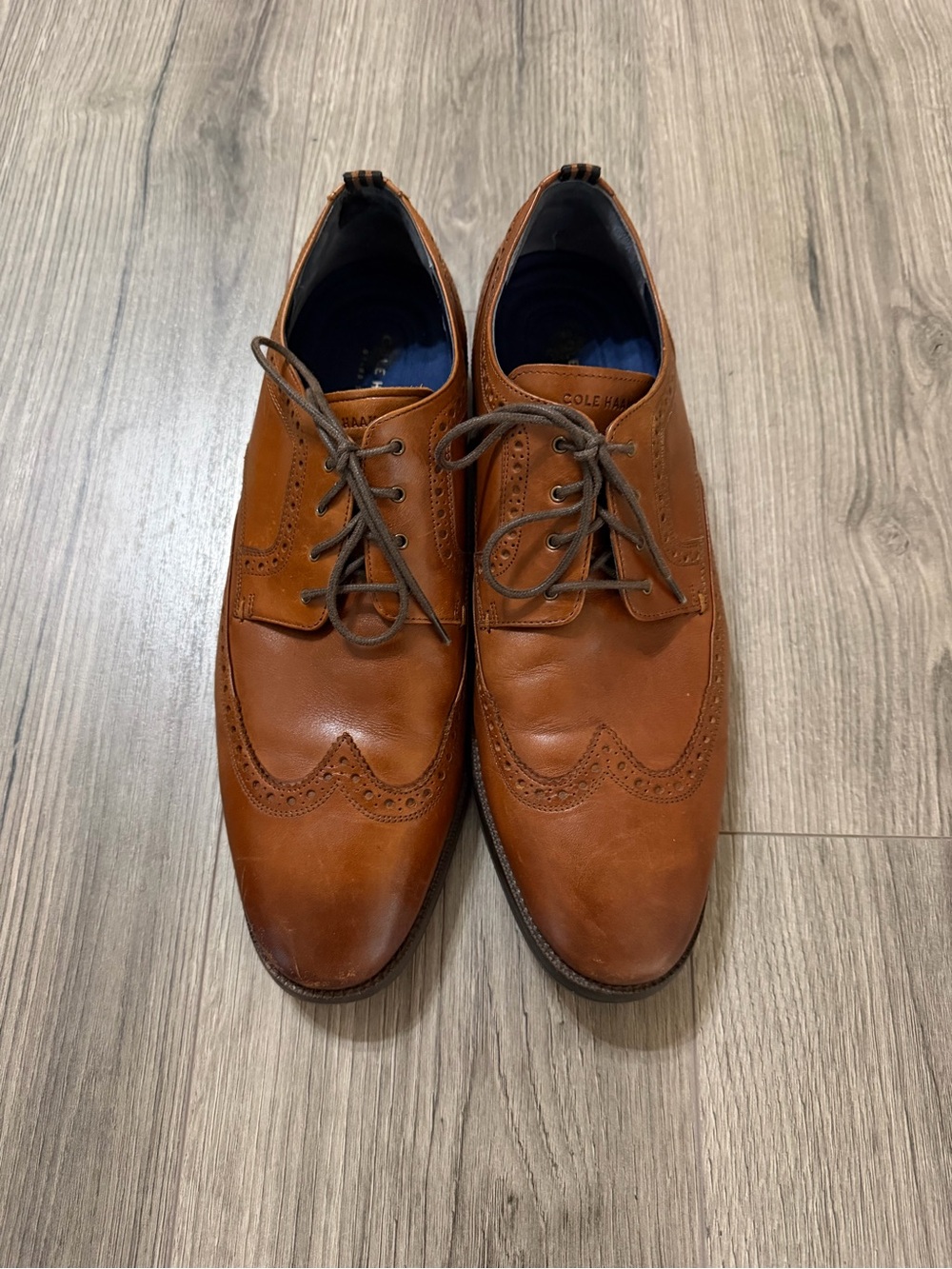 Cole Haan Brown Leather Brogue Derby Shoes